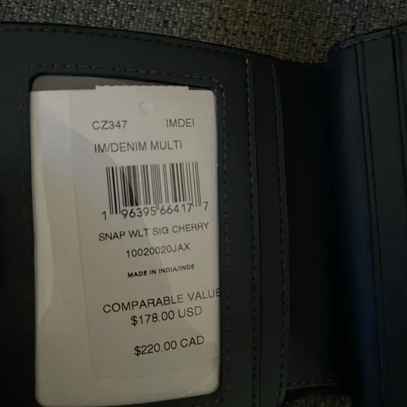 Coach Dark Blue Cherry Pattern Wallet - Picture 2 of 2